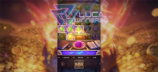 หน้าต่างเกมสล็อต Alchemy Gold รองรับการหมุนฟรีสปิน